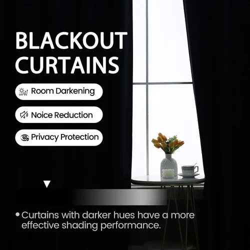 Vista 5 de Cortinas opacas de terciopelo beige para dormitorio de 52 x 72 pulgadas de largo, juego de 2 paneles - Cortinas con bloqueo de luz UV y reducción