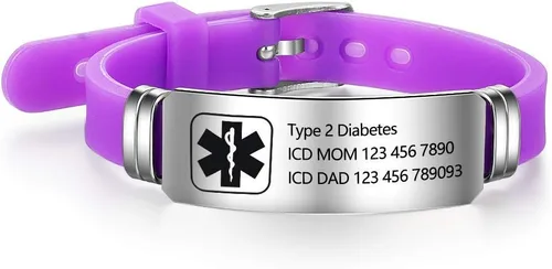 Vista 137 de OPALSTOCK Pulseras médicas personalizadas de silicona ajustable para identificación de emergencias, grabado gratuito, 9 pulgadas, resistente al