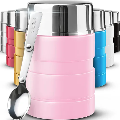 Vista 16 de Earth&ME Termo de acero inoxidable para alimentos calientes de 17 onzas con cuchara plegable, recipiente de alimentos aislado al vacío, termo