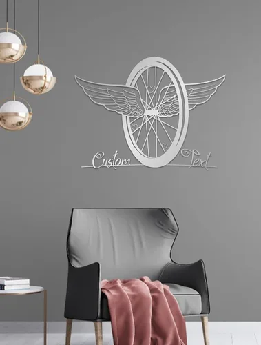 Vista 2 de Arte y decoración de pared de bicicleta de metal personalizada, regalo de metal personalizado para bicicleta, regalo para amantes del ciclismo