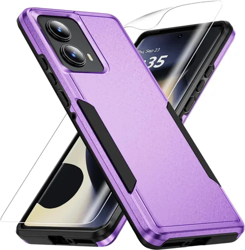 Vista 11 de Funda para Moto G 5G 2022, con protector de pantalla [prueba de caídas de grado militar], funda protectora resistente de servicio pesado robusto a