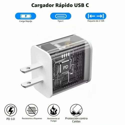 Vista 4 de Cargador rápido para iPhone [certificado Apple MFi], cargador de iPhone 2-Paquete de 2 unidades de 10 pies