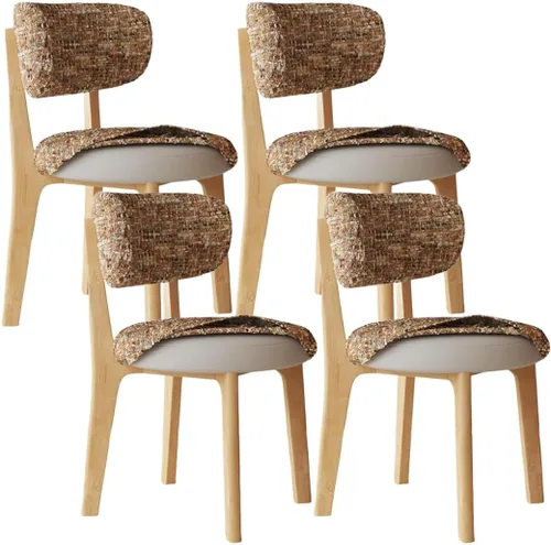 Vista 38 de YVYKFZD Solid Wood Dining Chairs, Armless Dining Room Chair Set, Upholstered Kitchen Chairs, Living Room Chair with Removable Fabric Seat Cushion