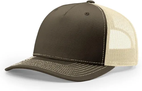 Vista 59 de Richardson 112 - Gorra de camionero de 5 paneles de alta calidad, ajustable, gorra Richardson en blanco estructurada Bark Duck Camo / Marrón