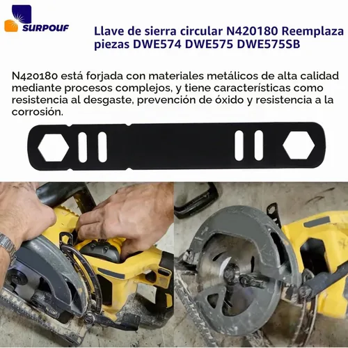 Vista 4 de N420180 N165861 Llave de sierra circular 60V 7-1/4 pulgadas Reemplazo DWE574 DWE575 DWE575 DWE575SB Parte