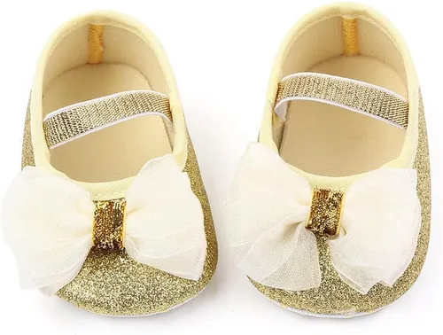 Vista 3 de Mary Jane - Vestido de boda de princesa para bebé, zapatos planos para niñas pequeñas, suela suave, zapatos ligeros y brillantes