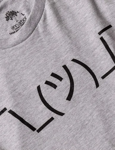 Vista 5 de _ _ Camiseta estampada sarcástica con meme Shruggie para hombres y mujeres