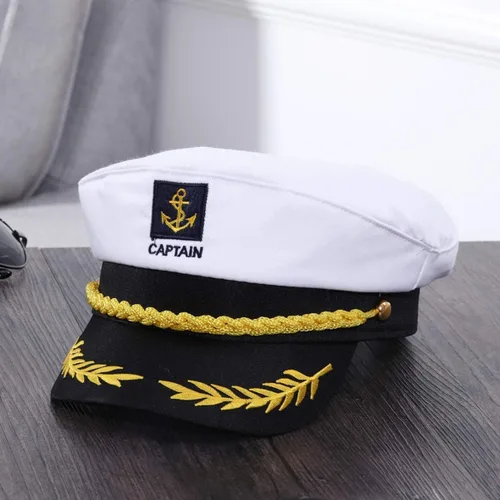 Vista 2 de Sombrero de capitán yate, gorra de navegación, ajustable, marinero, almirante marino, cosplay, sombrero para hombres, mujeres y niños, accesorios