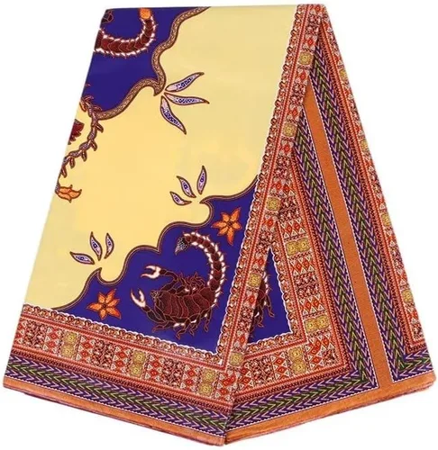 Vista 26 de Tela de algodón africana de la impresión de la cera de Ankara de 6 yardas usada para el material de costura