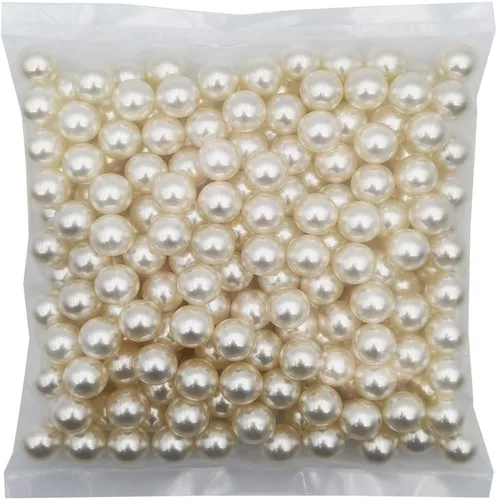 Vista 17 de INSPIRELLE 2600 perlas de imitación de ABS negras sin perforar para rellenos de jarrón, cuentas de maquillaje sin agujero de 0.236 pulgadas