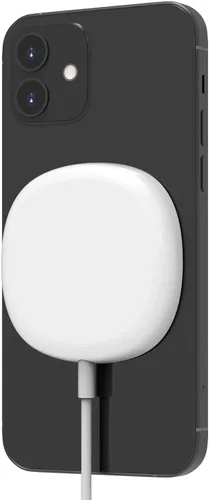 Vista 3 de PureGear Almohadilla de carga inalámbrica rápida con certificación Qi de 15 W para iPhone 12/12 Pro / 12 Pro Max / 12 Mini compatible con carcasa