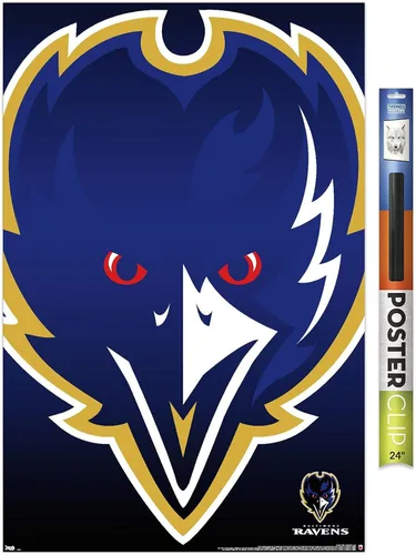 Vista 15 de Trends International NFL Baltimore Ravens - Póster de pared con logotipo 14, 22.375 x 34 pulgadas, versión premium sin marco