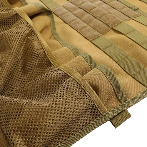 Vista 3 de Organizador táctico para asiento trasero de automóvil MOLLE con 14 bolsillos múltiples y 4 bolsas desmontables: sombrero de camionero, bolsa médica