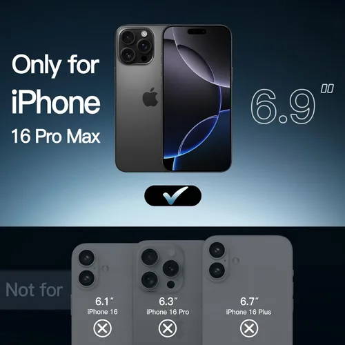 Vista 2 de JETech Funda magnética para iPhone 16 Pro Max de 6.9 pulgadas, compatible con MagSafe, a prueba de golpes, parte trasera transparente antiarañazos