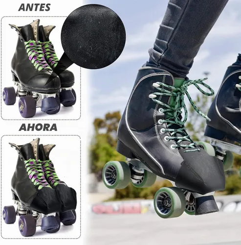 Vista 5 de Geyoga 2 Pcs Roller Skate Toe Guards for Quad Skates Negro