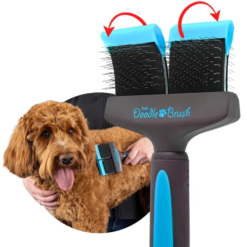 Vista 8 de Cepillo para garabatos para perros, pelo de perro, cepillo para caniches, Goldendoodle, Bernedoodle, Bernedoodle, flexible para perros, caniche