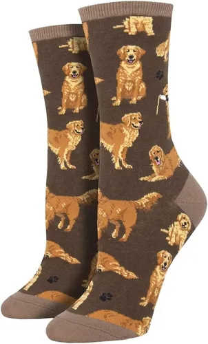 Vista 2 de Calcetines de tripulación Golden Retrievers Azul-wnc1878