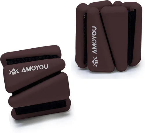 Vista 9 de AMOYOU Pesas de muñeca y tobillo para mujer, pesas de tobillo de 2 libras (juego de 2, 1 libra cada una), pesas de brazo para mujer, pesas