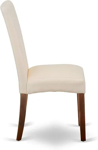 Vista 7 de East West Furniture ANDR5-MAH-01 - Juego de mesa y sillas de cocina de 5 piezas, incluye una mesa de comedor redonda con pedestal y 4 sillas