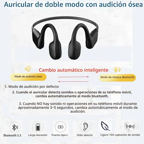 Vista 2 de Auriculares con amplificador auditivo de conducción ósea