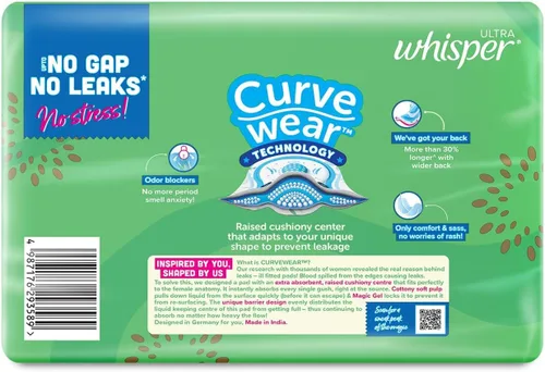 Vista 3 de Whisper Almohadillas sanitarias ultra limpias - 30 piezas (XL Plus)