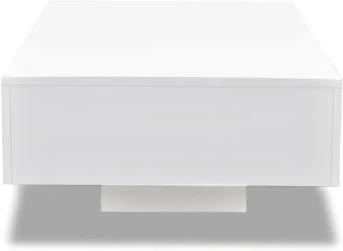 Vista 3 de Mesa auxiliar rectangular de alto brillo para sala de estar, mesa de centro moderna para sala de estar, muebles de sala de estar, mesa de área