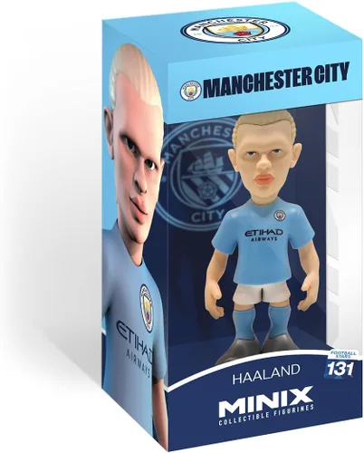 Vista 2 de MINIX FIGURINAS COLECCIONABLES – Erling Haaland, Oficial Manchester City, Figura Deportiva Coleccionable de 12 cm, Regalo Único de Fútbol para Todas