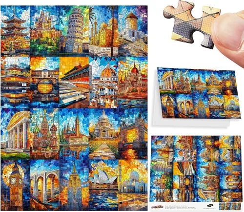 Vista 2 de ALL4JIG Rompecabezas de construcción divertido para adultos y niños, 1000 piezas, 27.6 x 19.7 pulgadas, regalo de Papá Noel secreto de Navidad