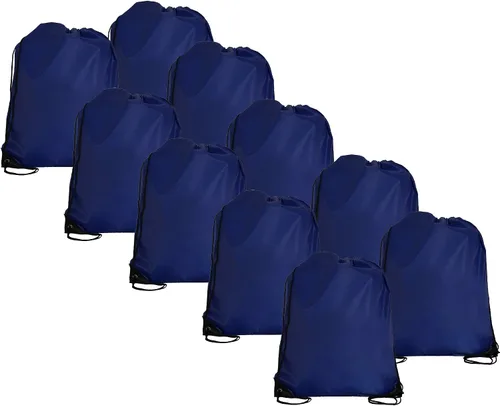 Vista 13 de Threadart Mochilas con cordón – Paquete de 10 Saco deportivo de cuerda Gimnasio, almacenamiento y viajes Grande 15 x 18.5 pulgadas, Agua