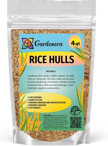 Vista 4 de Gardenera Cascos de arroz orgánico – Mejora la textura del suelo y la retención de nutrientes – Lo mejor para plantas de casa y ropa de cama