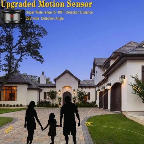 Vista 3 de Iluminación exterior del anochecer al amanecer, luces modernas con sensor de movimiento para exteriores, luces de pared impermeables