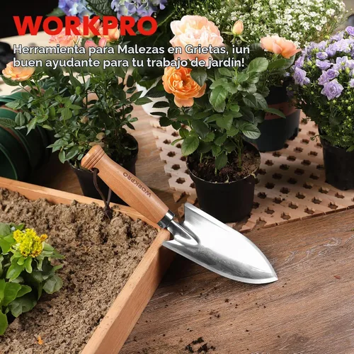 Vista 9 de WORKPRO Paleta de mano de jardín de 11", acero inoxidable pulido resistente