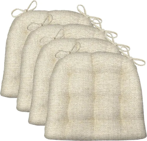 Vista 35 de Barnett Home Decor Cojines para silla de comedor Brisbane plateado gris con lazos - Tamaño mediano 16.5 x 18 Almohadilla para silla - Relleno
