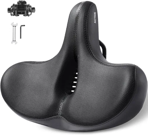 Vista 8 de TOPCABIN Asiento cómodo para bicicleta con doble bola de absorción de golpes, espuma viscoelástica gruesa, impermeable, universal, asiento ancho