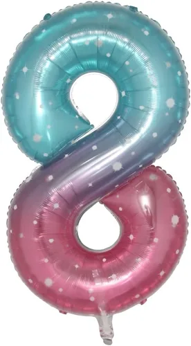 Vista 4 de Globos de helio de 40 pulgadas de color arcoíris estrellado de tamaño grande, globos de helio, decoración de fiesta de cumpleaños, celebración, 40