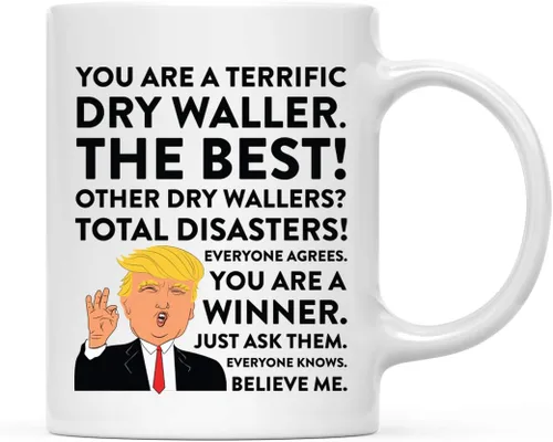 Vista 23 de Andaz Press Round 11 oz taza de té de cerámica para café divertido presidente Donald Trump regalo de Navidad, You are a Terrific Aquatic Biologist