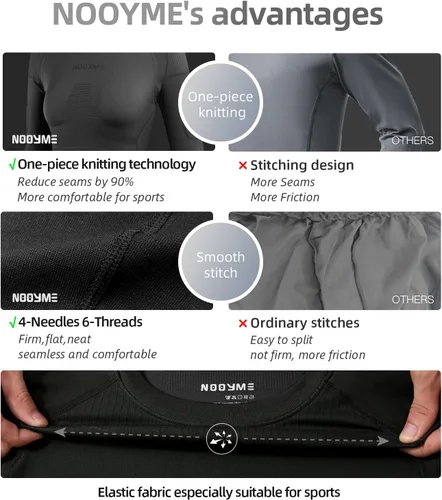 Vista 4 de NOOYME Ropa interior térmica para mujer, pantalones largos para mujer, capa base para mujer, Versión engrosada mejorada