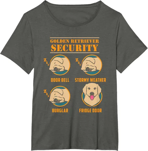 Vista 60 de Camisa Golden Retriever de seguridad Golden Retriever para perro divertido, Negro, S
