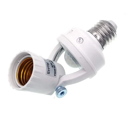 Vista 2 de TWDRTDD Toma de luz con sensor de movimiento, adaptador de bombilla de tornillo PIR Motion E26, control de luz nocturna de encendido/apagado