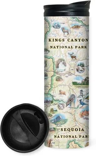 Vista 40 de Xplorer Maps 1000 Islands Map - Vaso de viaje de 16 onzas con tapa resistente a derrames, vaso de café aislado al vacío de acero inoxidable