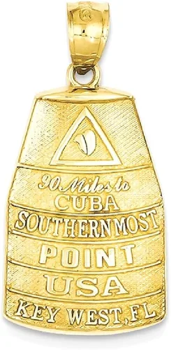 Vista 8 de Collar con dije de oro amarillo de 14 quilates del sur de EE. UU. Key West con dije de oro amarillo del sur de la mayoría de los puntos de EE. UU.