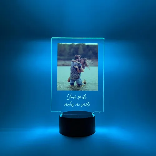Vista 5 de MIRROR MANIA Foto personalizada con cualquier nombre, cualquier imagen, soporte de luz LED, decoración del hogar, regalo para ella, él, aniversario