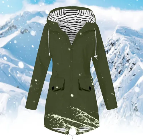 Vista 4 de Chubasqueros impermeables para mujer, chaqueta ligera para exteriores, con capucha, con cremallera, rompevientos