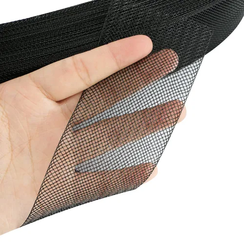 Vista 4 de Stiff Horsehair Braid yyangz 50 yardas 2 pulgadas negro rígido poliéster trenza de crin para costura de poliéster deshuesado vestido de novia
