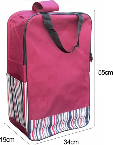 Vista 2 de Bolsa de almacenamiento impermeable de tela Oxford – Bolsa de repuesto para carrito de compras con cremallera de 35 litros, bolsa de compras