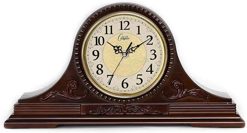 Vista 2 de Reloj de repisa, reloj de madera silenciosa, para escritorio, chimenea, relojes de escritorio de madera, relojes de repisa, para dormitorio, sala