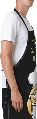 Vista 6 de Delantales personalizados para mujeres y hombres, delantal personalizado con bolsillos, imagen, texto, logotipo, delantales de cocina