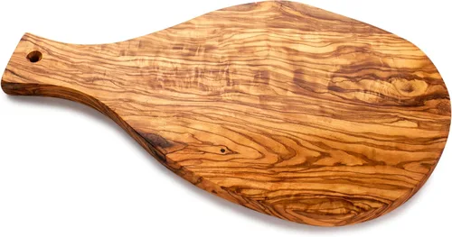 Vista 9 de Forest Decor Tabla de servir de madera de olivo, tabla de quesos de madera, tabla de servir con asa, tabla de charcutería de cocina tallada a mano