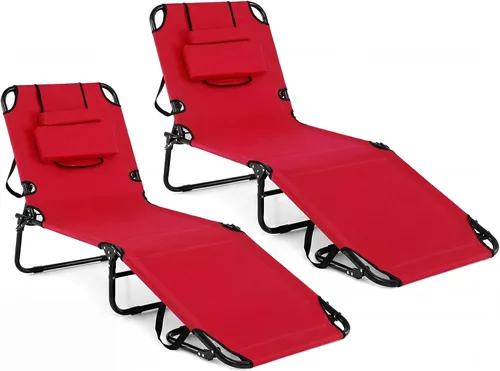 Vista 18 de Tangkula Sillón de playa, reclinable plegable para tomar el sol con agujero frontal, silla de bronceado boca abajo con respaldo ajustable de 4 Beige