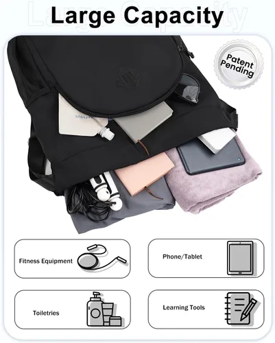Vista 4 de Mochila de gimnasio con cordón y compartimento para zapatos para hombres y mujeres, bolsa deportiva de cuerda con bolsillo húmedo, bolsa de playa